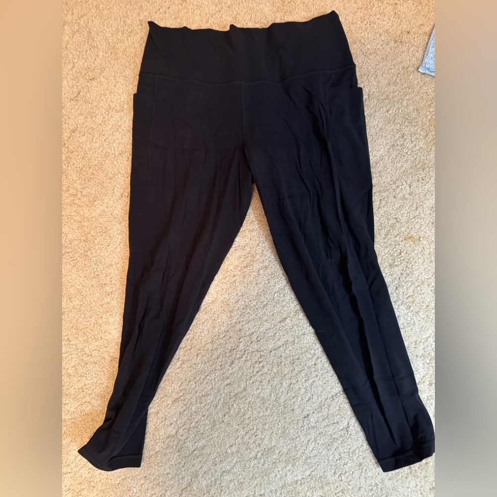 Athleta Salutation Stash Pocket II 7/8 Leggings Black XL with Side Pockets